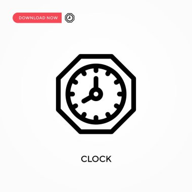 Saat Basit vektör simgesi. Web sitesi veya mobil uygulama için modern, basit düz vektör çizimi