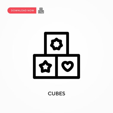 Küpler basit vektör simgesi. Web sitesi veya mobil uygulama için modern, basit düz vektör çizimi