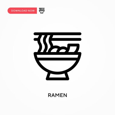 Ramen Basit vektör simgesi. Web sitesi veya mobil uygulama için modern, basit düz vektör çizimi