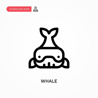 Balina basit vektör simgesi. Web sitesi veya mobil uygulama için modern, basit düz vektör çizimi