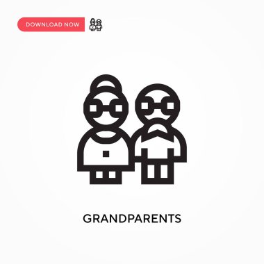 Büyükbabalar basit vektör simgesi. Web sitesi veya mobil uygulama için modern, basit düz vektör çizimi