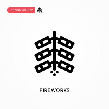 Havai fişekler basit vektör simgesi. Web sitesi veya mobil uygulama için modern, basit düz vektör çizimi