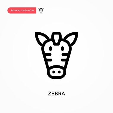 Zebra Basit vektör simgesi. Web sitesi veya mobil uygulama için modern, basit düz vektör çizimi