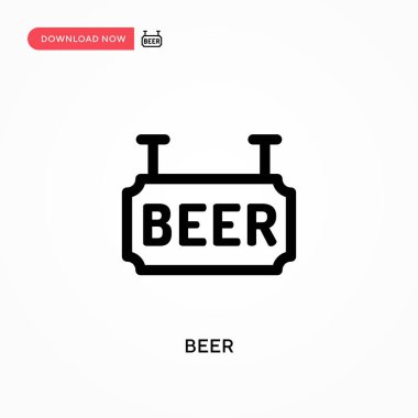 Bira basit vektör simgesi. Web sitesi veya mobil uygulama için modern, basit düz vektör çizimi