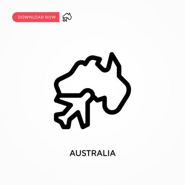 Avustralya basit vektör simgesi. Web sitesi veya mobil uygulama için modern, basit düz vektör çizimi