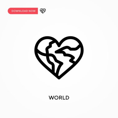 Dünya basit vektör simgesi. Web sitesi veya mobil uygulama için modern, basit düz vektör çizimi