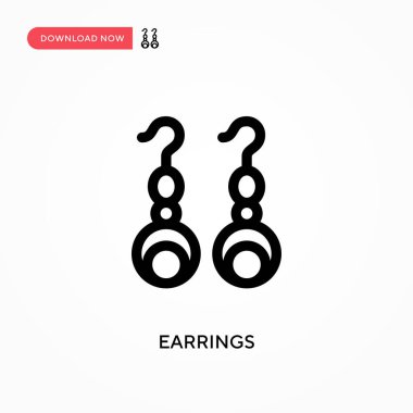 Küpeler basit vektör ikonu. Web sitesi veya mobil uygulama için modern, basit düz vektör çizimi