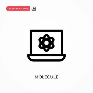 Molekül basit vektör simgesi. Web sitesi veya mobil uygulama için modern, basit düz vektör çizimi