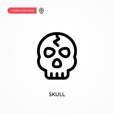 Kafatası Basit vektör simgesi. Web sitesi veya mobil uygulama için modern, basit düz vektör çizimi