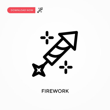 Havai fişek basit vektör simgesi. Web sitesi veya mobil uygulama için modern, basit düz vektör çizimi