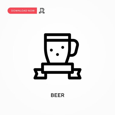 Bira basit vektör simgesi. Web sitesi veya mobil uygulama için modern, basit düz vektör çizimi