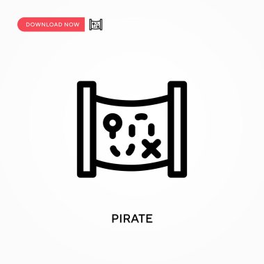 Korsan Basit vektör simgesi. Web sitesi veya mobil uygulama için modern, basit düz vektör çizimi