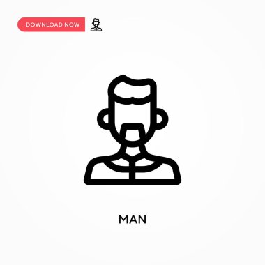 Basit erkek vektör simgesi. Web sitesi veya mobil uygulama için modern, basit düz vektör çizimi