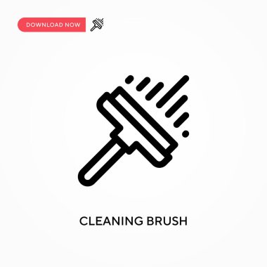 Temizlik fırçası Basit vektör simgesi. Web sitesi veya mobil uygulama için modern, basit düz vektör çizimi
