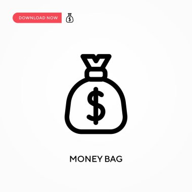 Para çantası basit vektör simgesi. Web sitesi veya mobil uygulama için modern, basit düz vektör çizimi
