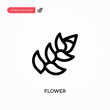 Çiçek Basit vektör simgesi. Web sitesi veya mobil uygulama için modern, basit düz vektör çizimi