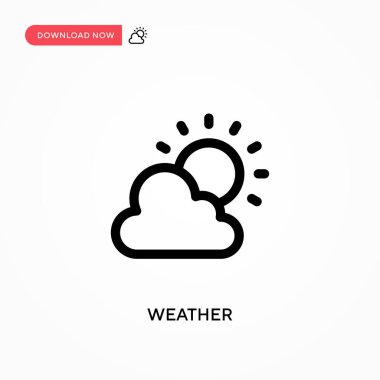 Hava durumu basit vektör simgesi. Web sitesi veya mobil uygulama için modern, basit düz vektör çizimi