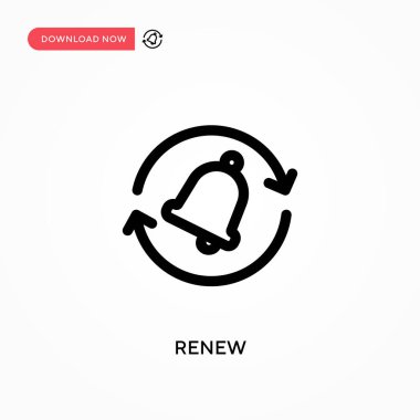 Basit vektör simgesini yenile. Web sitesi veya mobil uygulama için modern, basit düz vektör çizimi