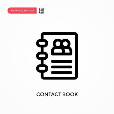 İletişim kitabı basit vektör simgesi. Web sitesi veya mobil uygulama için modern, basit düz vektör çizimi