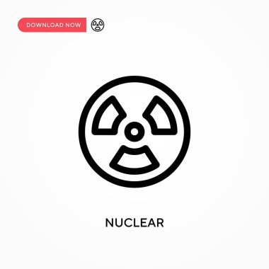 Nükleer basit vektör simgesi. Web sitesi veya mobil uygulama için modern, basit düz vektör çizimi
