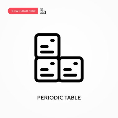 Periyodik tablo Basit vektör simgesi. Web sitesi veya mobil uygulama için modern, basit düz vektör çizimi