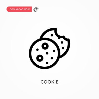 Kurabiye Basit vektör simgesi. Web sitesi veya mobil uygulama için modern, basit düz vektör çizimi