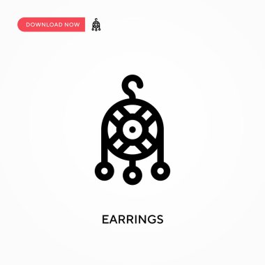 Küpeler basit vektör ikonu. Web sitesi veya mobil uygulama için modern, basit düz vektör çizimi