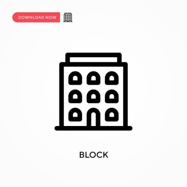 Basit vektör simgesini engelle. Web sitesi veya mobil uygulama için modern, basit düz vektör çizimi