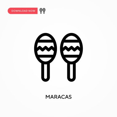 Maracas Basit vektör simgesi. Web sitesi veya mobil uygulama için modern, basit düz vektör çizimi