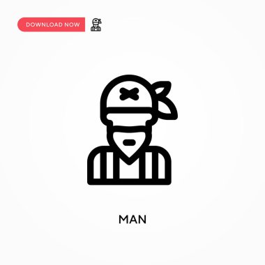 Basit erkek vektör simgesi. Web sitesi veya mobil uygulama için modern, basit düz vektör çizimi