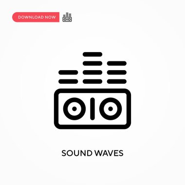 Ses dalgaları basit vektör simgesi. Web sitesi veya mobil uygulama için modern, basit düz vektör çizimi