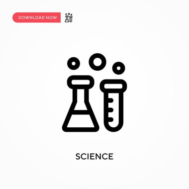 Basit Bilim vektör simgesi. Web sitesi veya mobil uygulama için modern, basit düz vektör çizimi