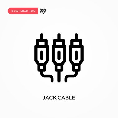 Jack kablo basit vektör simgesi. Web sitesi veya mobil uygulama için modern, basit düz vektör çizimi