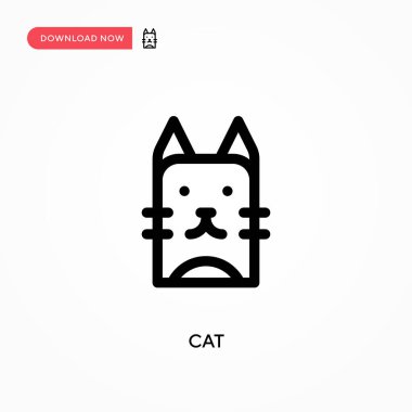 Cat Simple vektör simgesi. Web sitesi veya mobil uygulama için modern, basit düz vektör çizimi
