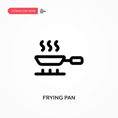 Kızartma tavası basit vektör simgesi. Web sitesi veya mobil uygulama için modern, basit düz vektör çizimi