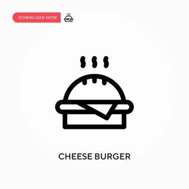 Çizburger basit vektör ikonu. Web sitesi veya mobil uygulama için modern, basit düz vektör çizimi