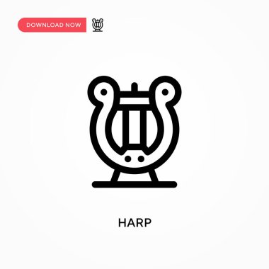 Harp Basit vektör simgesi. Web sitesi veya mobil uygulama için modern, basit düz vektör çizimi