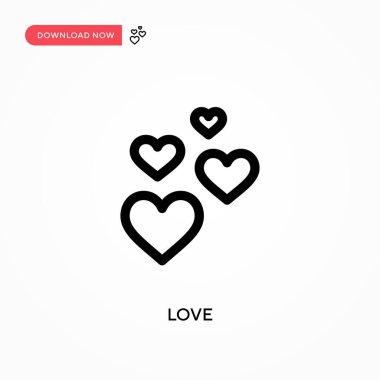 Love Simple vektör simgesi. Web sitesi veya mobil uygulama için modern, basit düz vektör çizimi