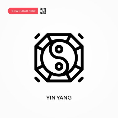 Yin yang Basit vektör simgesi. Web sitesi veya mobil uygulama için modern, basit düz vektör çizimi