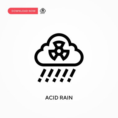 Asit yağmuru Basit vektör simgesi. Web sitesi veya mobil uygulama için modern, basit düz vektör çizimi