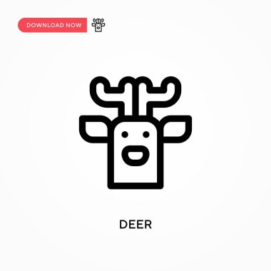 Geyik basit vektör simgesi. Web sitesi veya mobil uygulama için modern, basit düz vektör çizimi