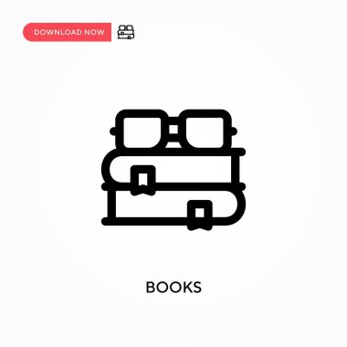Kitaplar basit vektör simgesi. Web sitesi veya mobil uygulama için modern, basit düz vektör çizimi