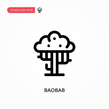 Baobab Basit vektör simgesi. Web sitesi veya mobil uygulama için modern, basit düz vektör çizimi