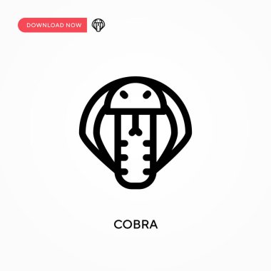 Kobra Basit vektör simgesi. Web sitesi veya mobil uygulama için modern, basit düz vektör çizimi