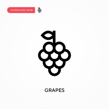 Üzümler basit vektör simgesi. Web sitesi veya mobil uygulama için modern, basit düz vektör çizimi