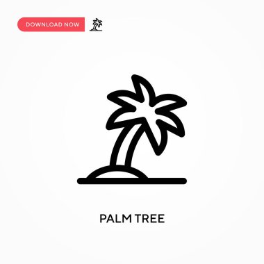 Palmiye ağacı basit vektör simgesi. Web sitesi veya mobil uygulama için modern, basit düz vektör çizimi