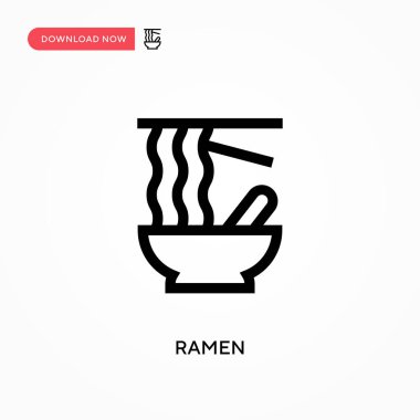 Ramen Basit vektör simgesi. Web sitesi veya mobil uygulama için modern, basit düz vektör çizimi
