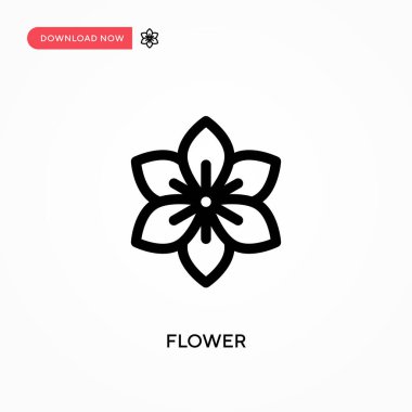 Çiçek Basit vektör simgesi. Web sitesi veya mobil uygulama için modern, basit düz vektör çizimi