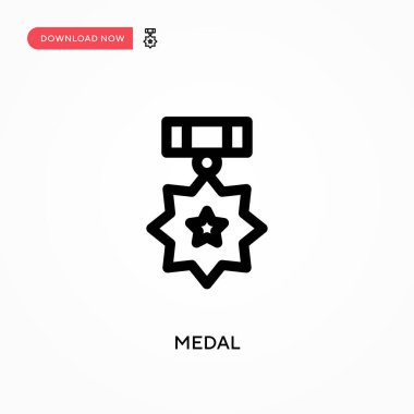 Madalya basit vektör simgesi. Web sitesi veya mobil uygulama için modern, basit düz vektör çizimi