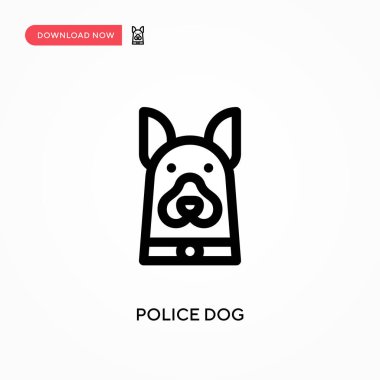 Polis köpeği Basit vektör simgesi. Web sitesi veya mobil uygulama için modern, basit düz vektör çizimi